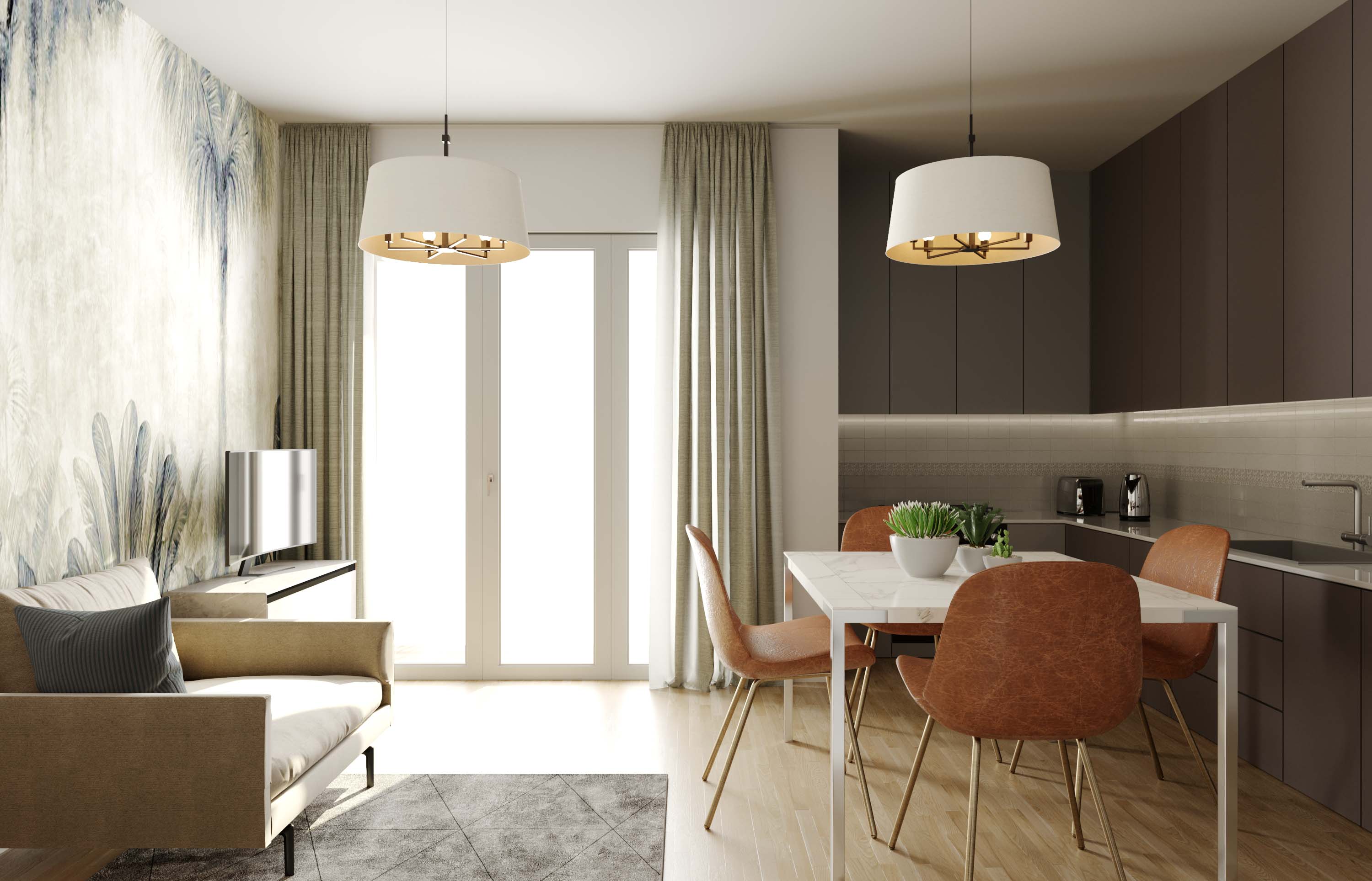 Living cucina appartamento E
